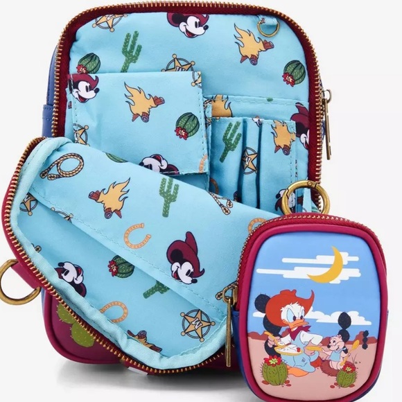 Our Universe Disney Mickey Mouse Western Passport Bag and Coin Purse new - Picture 3 of 6